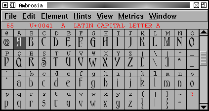 Font View sample Sample image of a font seen in Font View